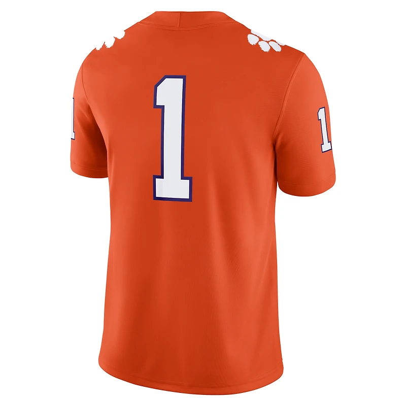 Men's Nike #1 Orange Clemson Tigers Game Jersey