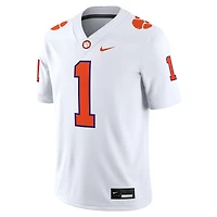 Men's Nike #1 White Clemson Tigers Game Jersey