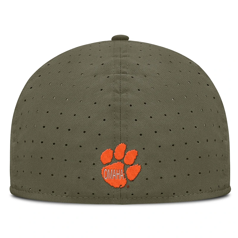 Casquette ajustée True Performance On-Field Dugout pour homme Nike Olive Clemson Tigers