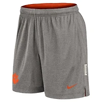 Short réversible Nike orange/gris chiné pour homme des Clemson Tigers