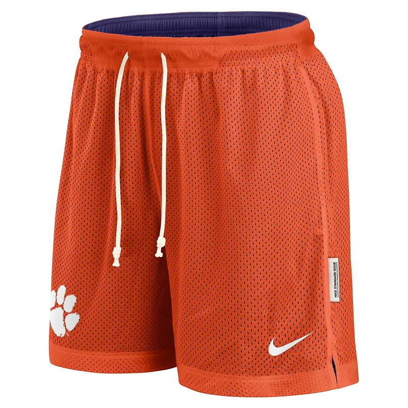 Short réversible Nike Courtside Standard Issue Dri-FIT orange/violet pour homme des Clemson Tigers