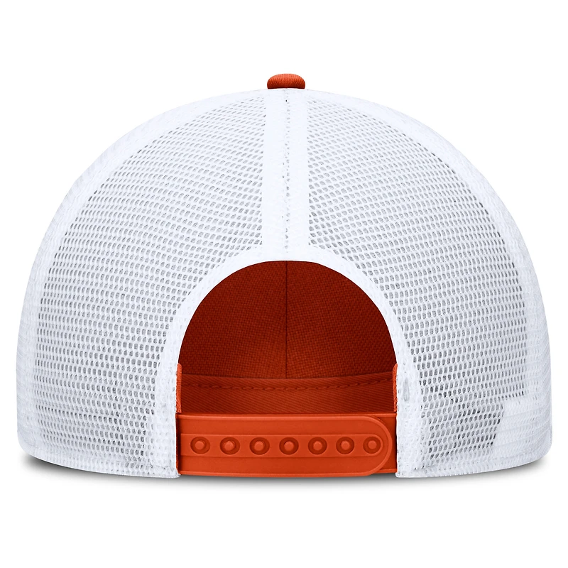 Men's Nike  Orange/White Clemson Tigers 2025 On-Field Rise Engineered Trucker Adjustable Hat