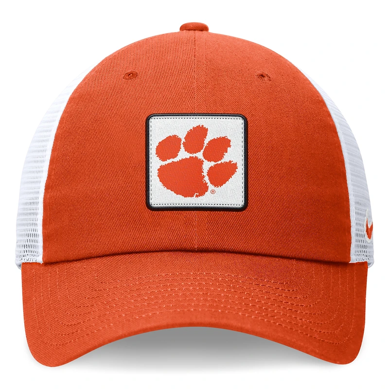 Casquette réglable Nike Orange/Blanc Clemson Tigers Primetime Club Trucker pour homme