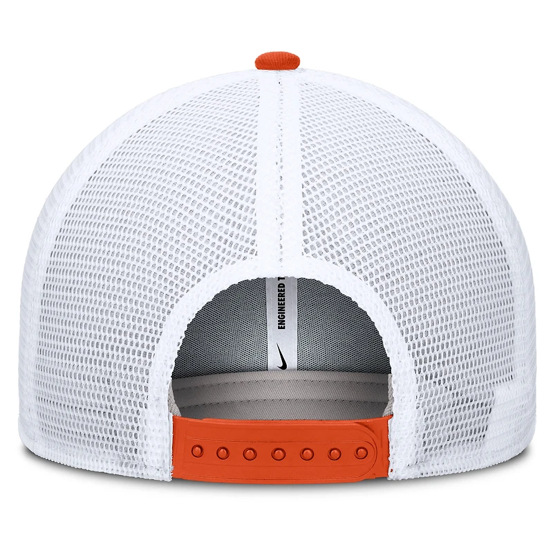 Men's Nike Orange/White Clemson Tigers Rise Primetime Performance Trucker Adjustable Hat