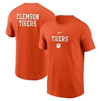 Men's Nike Orange Clemson Tigers 2-Hit Stacked T-Shirt