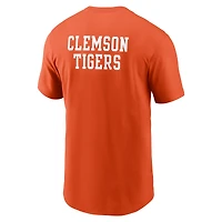 T-shirt Nike orange Clemson Tigers 2-Hit Stacked pour homme