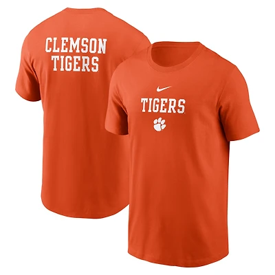 T-shirt Nike orange Clemson Tigers 2-Hit Stacked pour homme