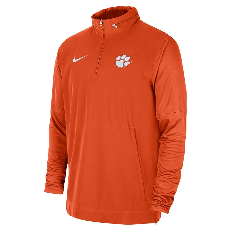 Veste à capuche demi-zip Nike Clemson Tigers 2023 Coach pour homme orange