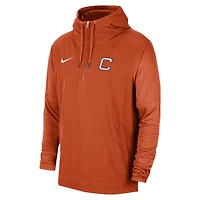 Veste à capuche fermeture éclair quart de joueur Nike Clemson Tigers 2023 Sideline Player pour homme orange