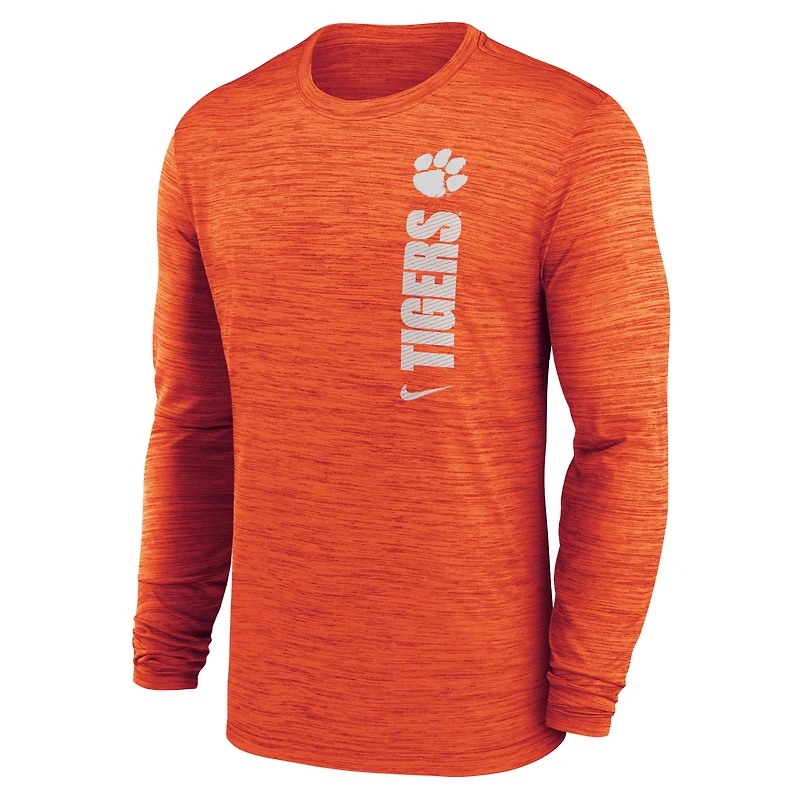 Men's Nike Clemson Tigers 2024 Sideline Velocity Dri-FIT Long Sleeve T-Shirt