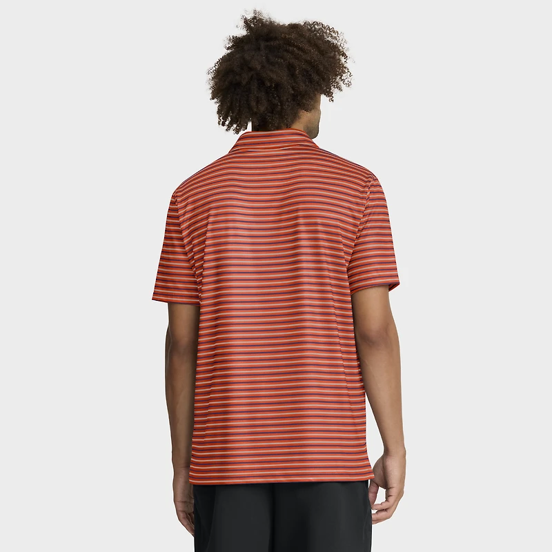 Polo Nike orange Clemson Tigers 2025 Coaches Premium Tour Stripe Dri-FIT pour homme