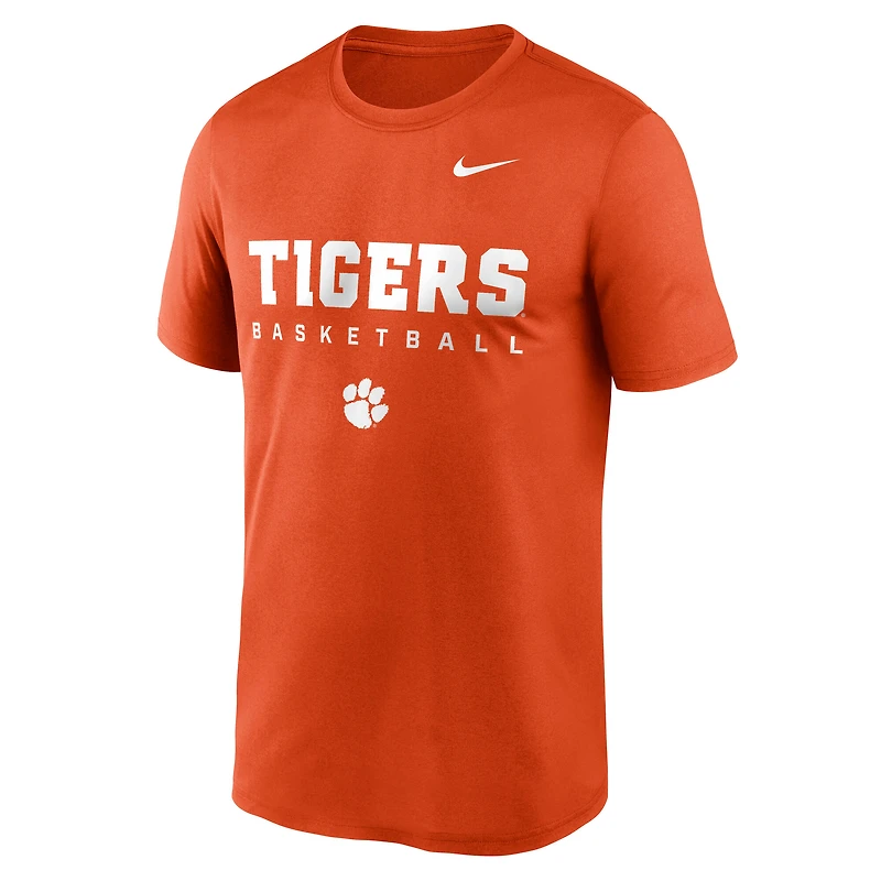 T-shirt Nike orange Clemson Tigers 2025 Courtside Basketball Legend Dri-FIT pour homme