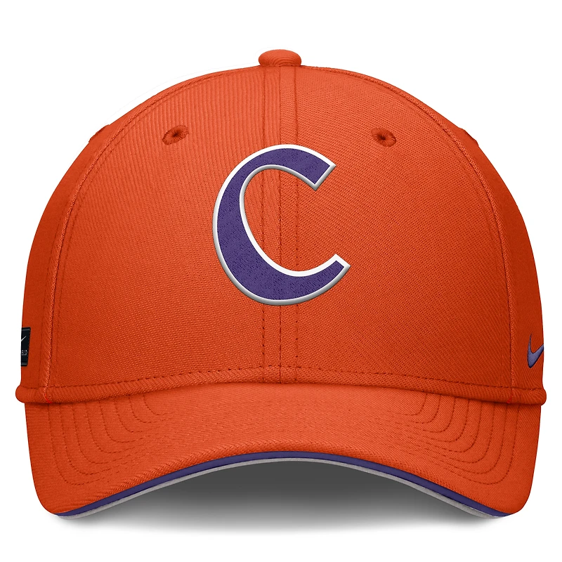 Men's Nike Orange Clemson Tigers 2025 Dugout Coaches Rise Swoosh Performance Flex Hat