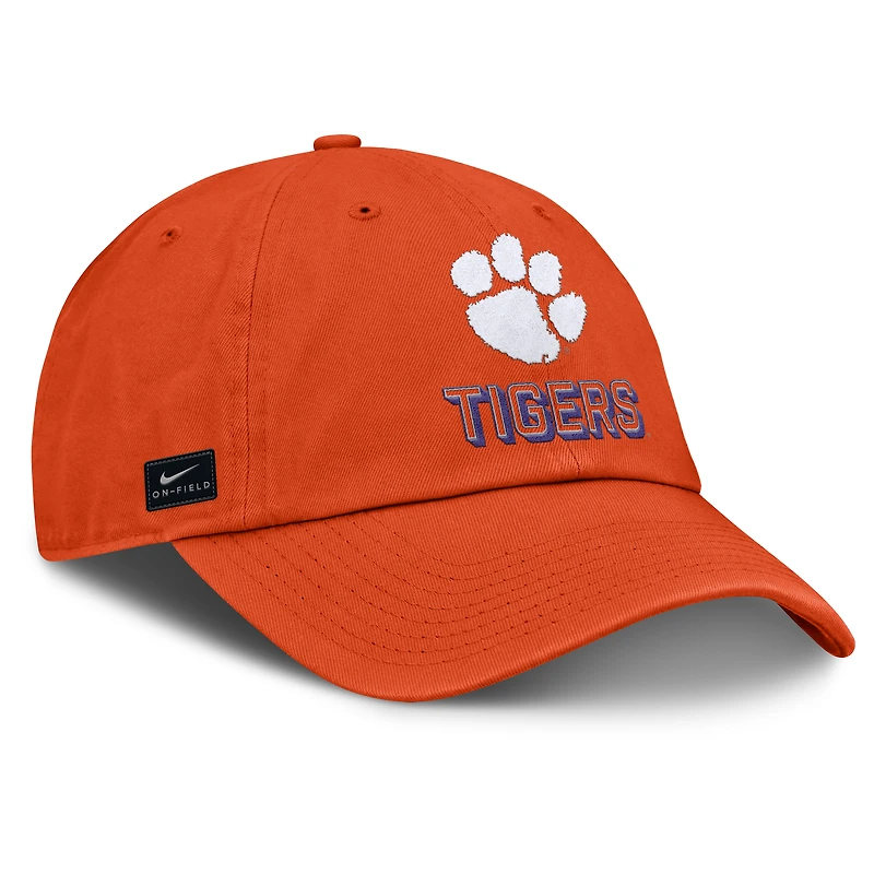 Casquette ajustable Nike orange Clemson Tigers 2025 On-Field Club pour homme