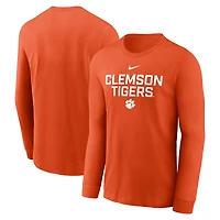 Men's Nike Orange Clemson Tigers 2025 Sideline Dri-FIT Long Sleeve T-Shirt