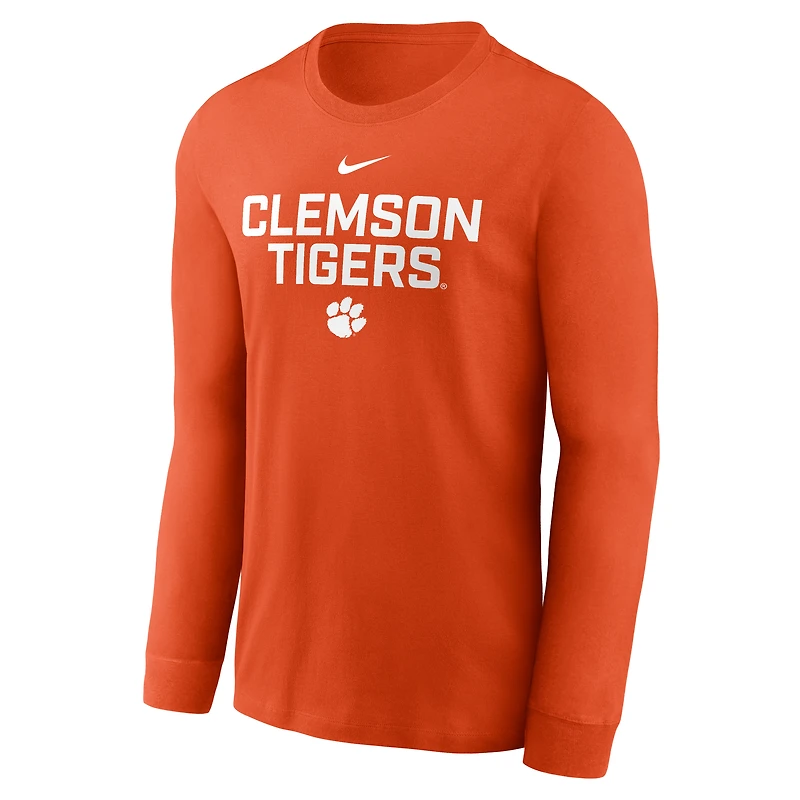 Men's Nike Orange Clemson Tigers 2025 Sideline Dri-FIT Long Sleeve T-Shirt