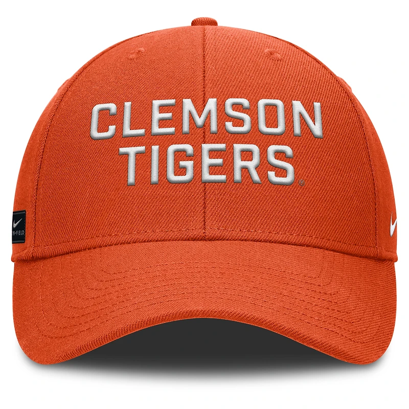 Men's Nike Clemson Tigers 2025 Sideline Rise Practice Adjustable Hat