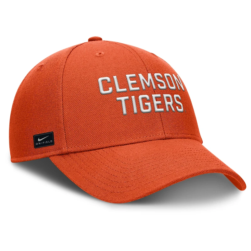 Men's Nike Clemson Tigers 2025 Sideline Rise Practice Adjustable Hat