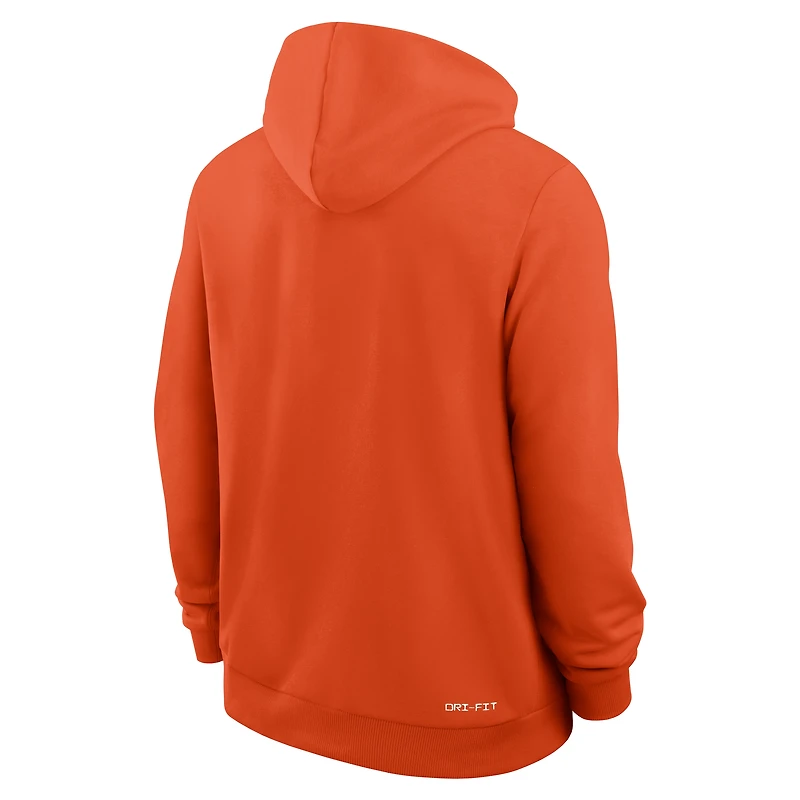 Sweat à capuche Nike Orange Clemson Tigers 2025 Sideline Standard Issue Dri-FIT pour homme