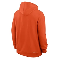 Sweat à capuche Nike Orange Clemson Tigers 2025 Sideline Standard Issue Dri-FIT pour homme