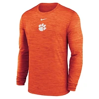 T-shirt Nike orange à manches longues Clemson Tigers 2025 Sideline Velocity Dri-FIT pour homme