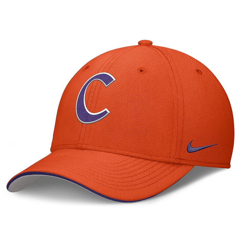 Men's Nike Orange Clemson Tigers 2026 Dugout Coaches Dri-FIT Rise Swoosh Flex Hat