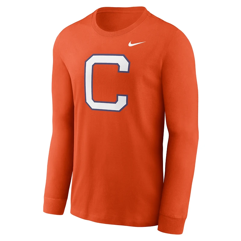 T-shirt à manches longues avec logo alternatif Nike Orange Clemson Tigers pour homme