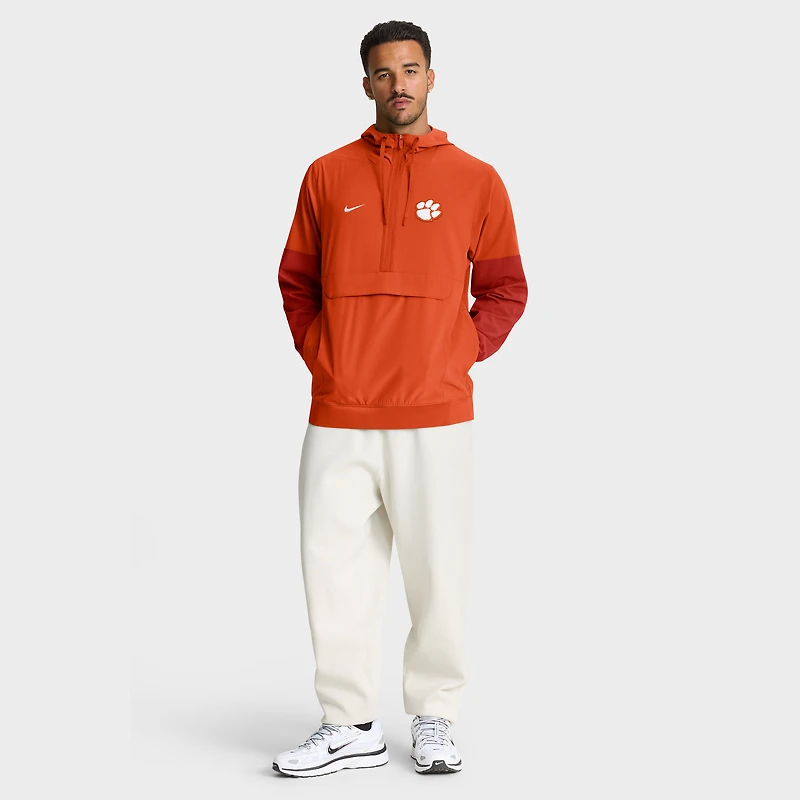Men's Nike Orange Clemson Tigers Anorak Half-Zip Hoodie Jacket