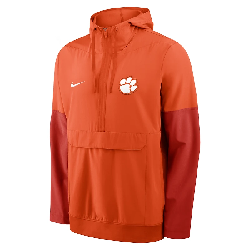 Veste à capuche Nike Orange Clemson Tigers Anorak demi-zip pour homme