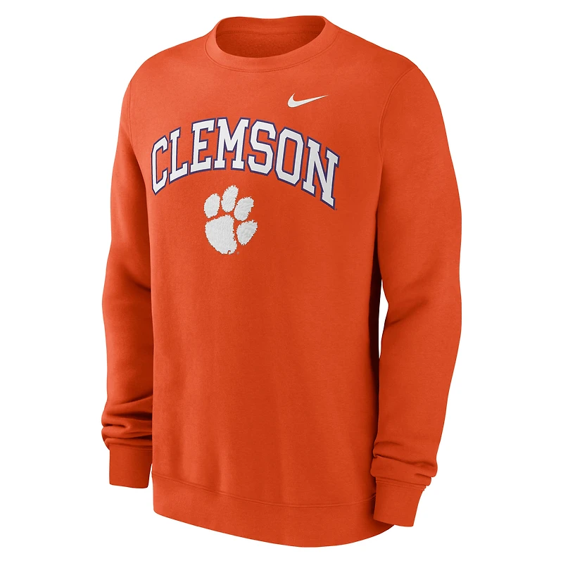 Sweat-shirt Nike orange Clemson Tigers Arch pour homme