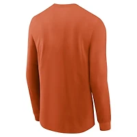 Men's Nike  Orange Clemson Tigers Basketball Icon Two-Hit Long Sleeve T-Shirt