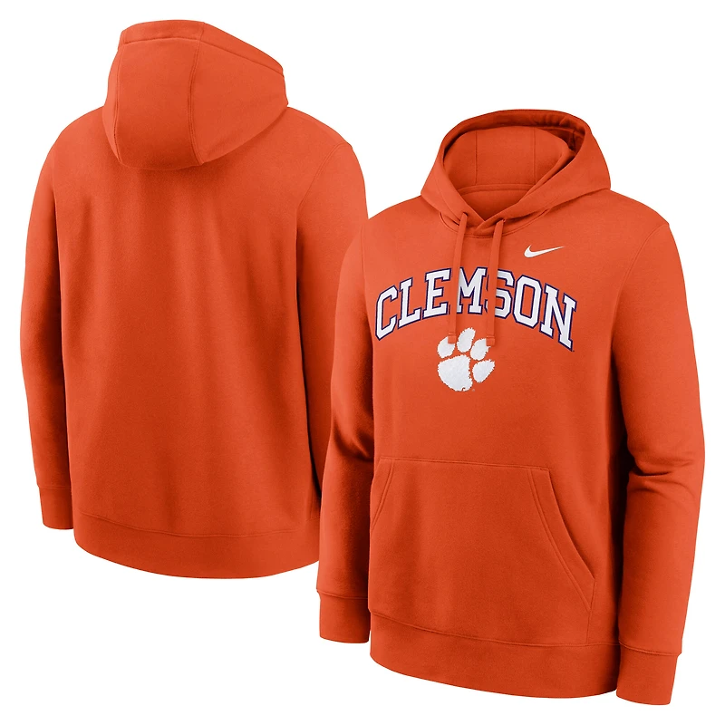 Sweat à capuche Nike Orange Clemson Tigers Club Fleece Arch pour homme