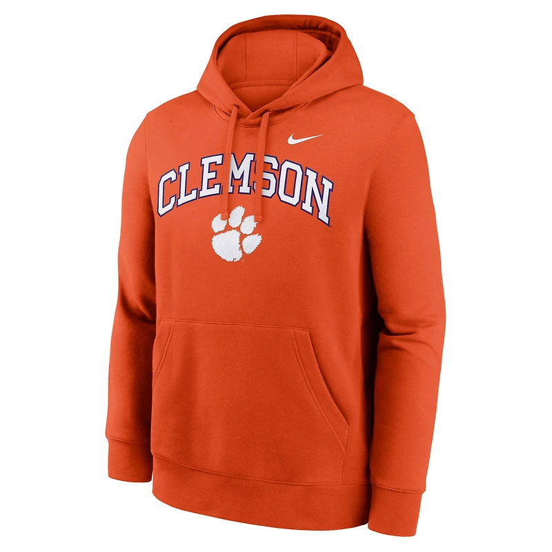 Sweat à capuche Nike Orange Clemson Tigers Club Fleece Arch pour homme