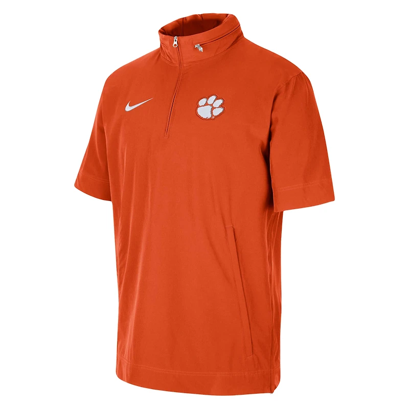 Veste à demi-glissière Nike Clemson Tigers Coaches pour homme orange