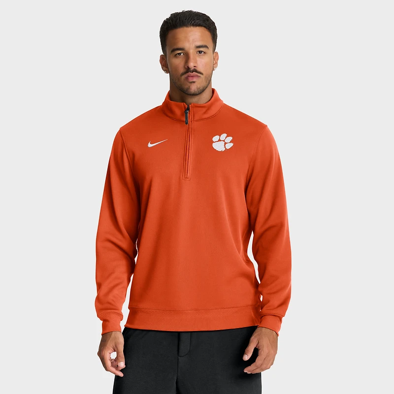 Pull-over Nike Dri-FIT demi-zip orange Clemson Tigers Coaches pour homme