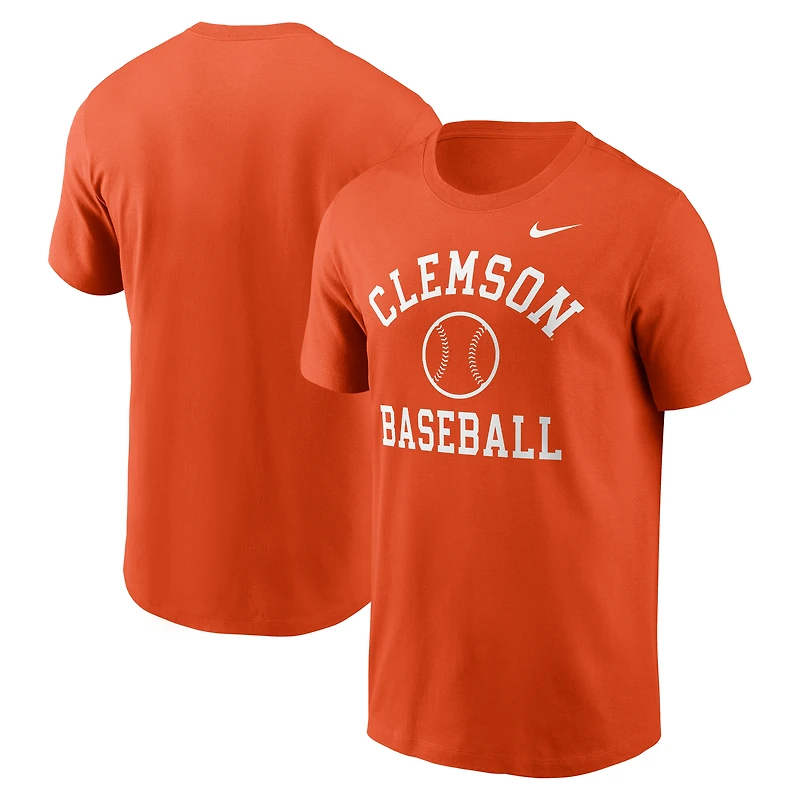 T-shirt de baseball Nike Orange Essential Arch pour homme des Clemson Tigers