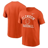 T-shirt de baseball Nike Orange Essential Arch pour homme des Clemson Tigers