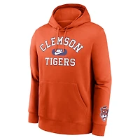 Men's Nike Orange Clemson Tigers Legacy Foundational Two-Hit Club Performance Pullover Hoodie