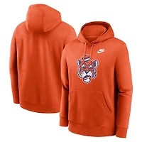 Sweat à capuche en polaire Nike Orange Clemson Tigers Legacy Logo Club pour homme