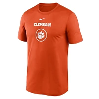 T-shirt Nike orange Clemson Tigers pour homme, entraînement de basket-ball sur le terrain, légende Dri-FIT