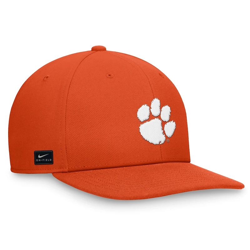 Casquette Snapback Nike Orange Clemson Tigers On-Field Pro Bill pour homme