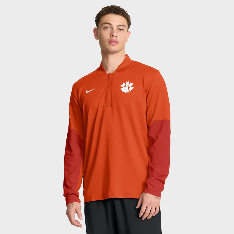 Men's Nike Orange Clemson Tigers One Goal Performance Half-Zip Pullover