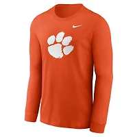 Men's Nike Clemson Tigers Primary Logo Long Sleeve T-Shirt
