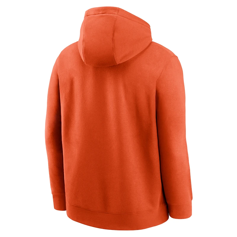 Sweat à capuche en polaire Nike Orange Clemson Tigers Primetime Alternate Logo Club pour homme