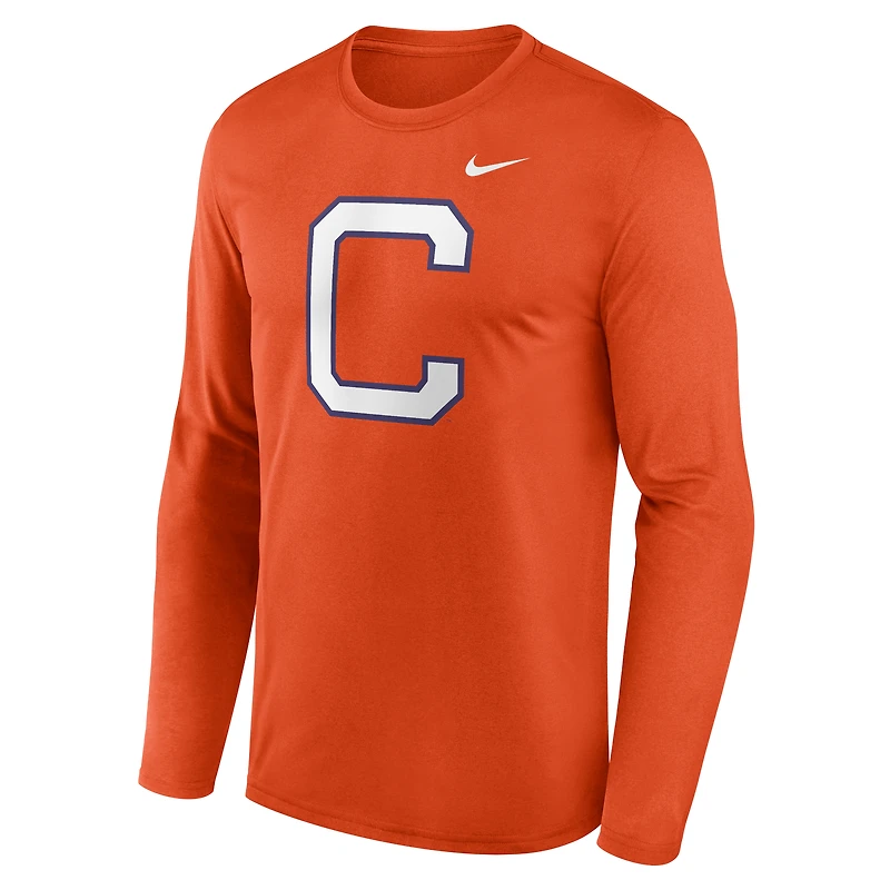 Men's Nike Orange Clemson Tigers Primetime Alternate Logo Legend Performance Long Sleeve T-Shirt