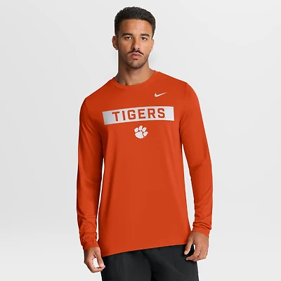 Men's Nike Orange Clemson Tigers Primetime Campus 2-Hit Legend Dri-FIT Long Sleeve T-Shirt