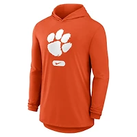 T-shirt à capuche Nike orange Clemson Tigers Primetime Tri-Blend Performance manches longues pour homme