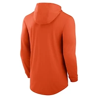 T-shirt à capuche Nike orange Clemson Tigers Primetime Tri-Blend Performance manches longues pour homme