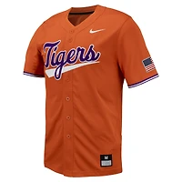 Maillot de baseball réplique à boutons complets Nike orange Clemson Tigers pour homme