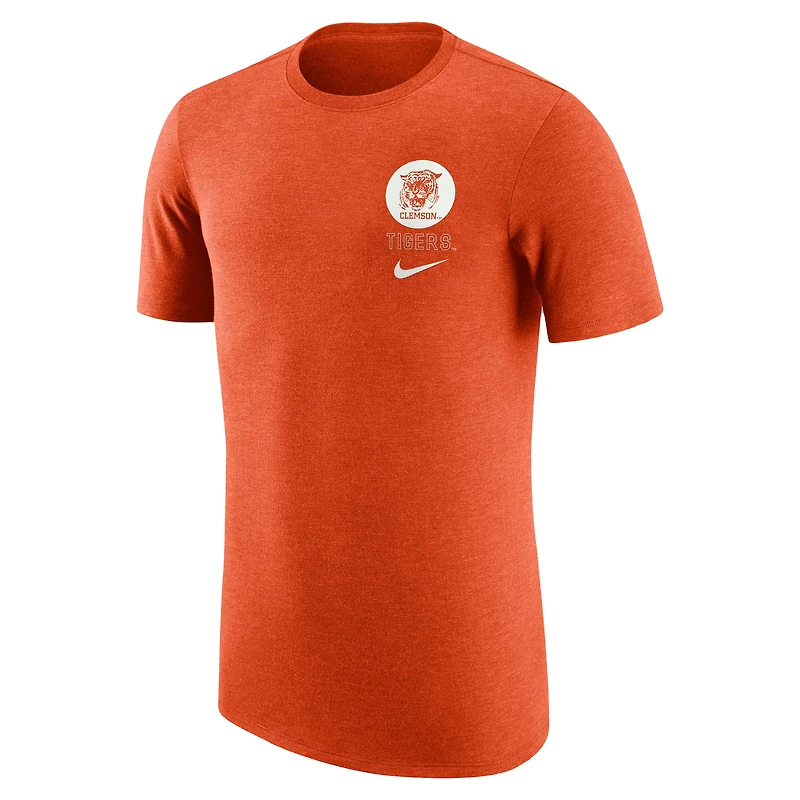 T-shirt rétro tri-mélange Nike Orange Clemson Tigers pour homme